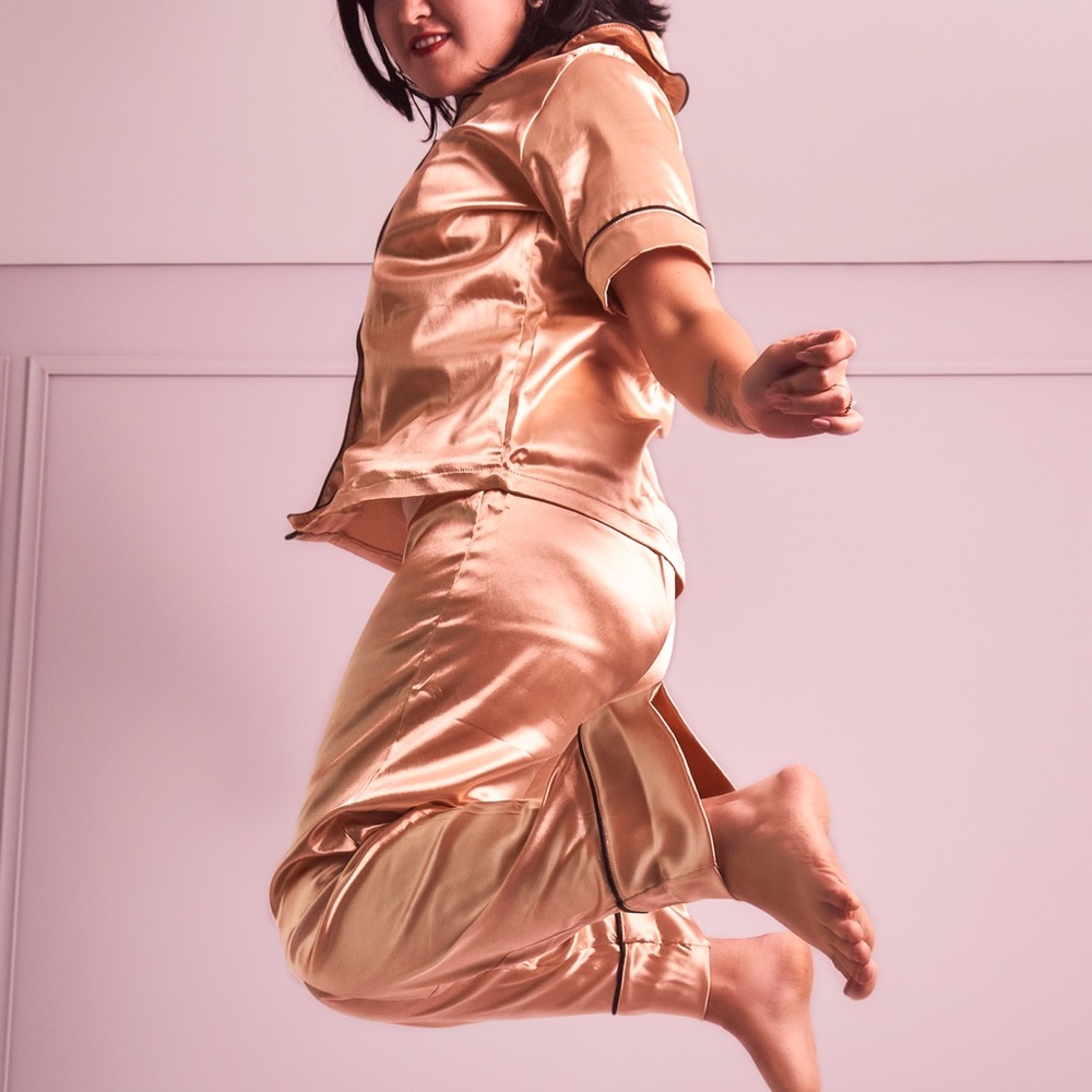 Silky satin pajamas